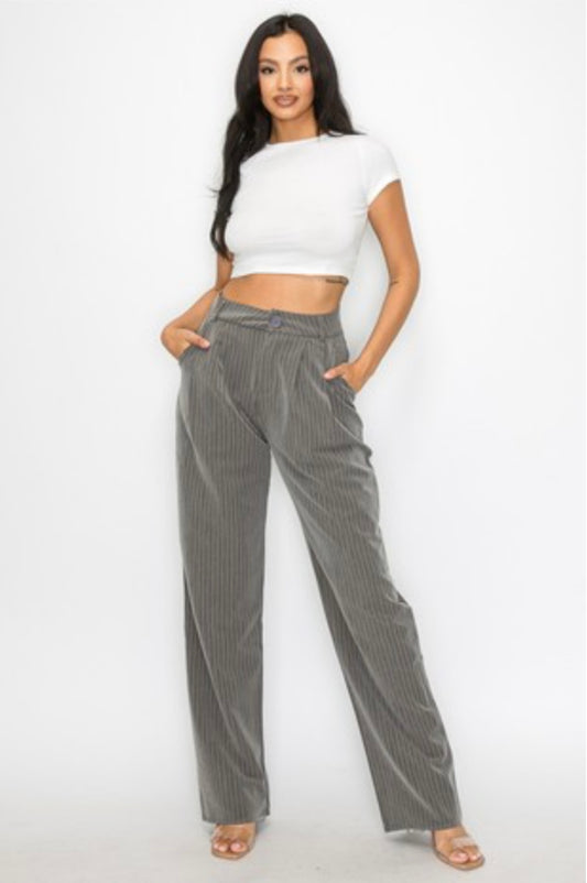 Gray Pinstripe Pants