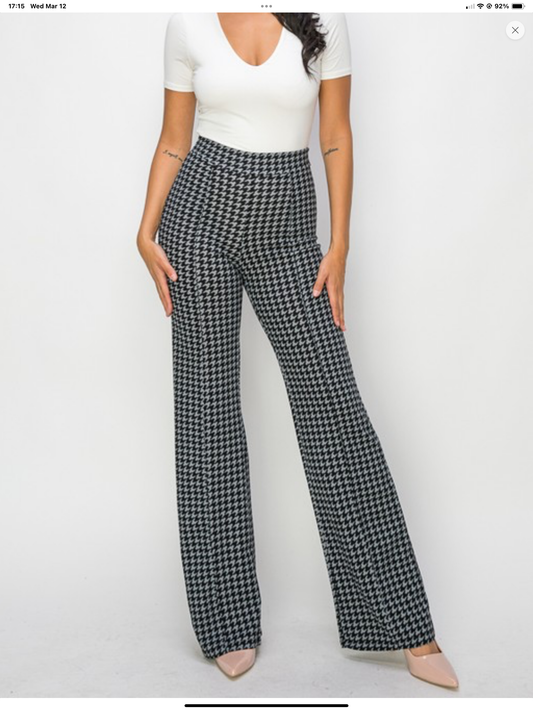 Black and White Houndstooth Pants