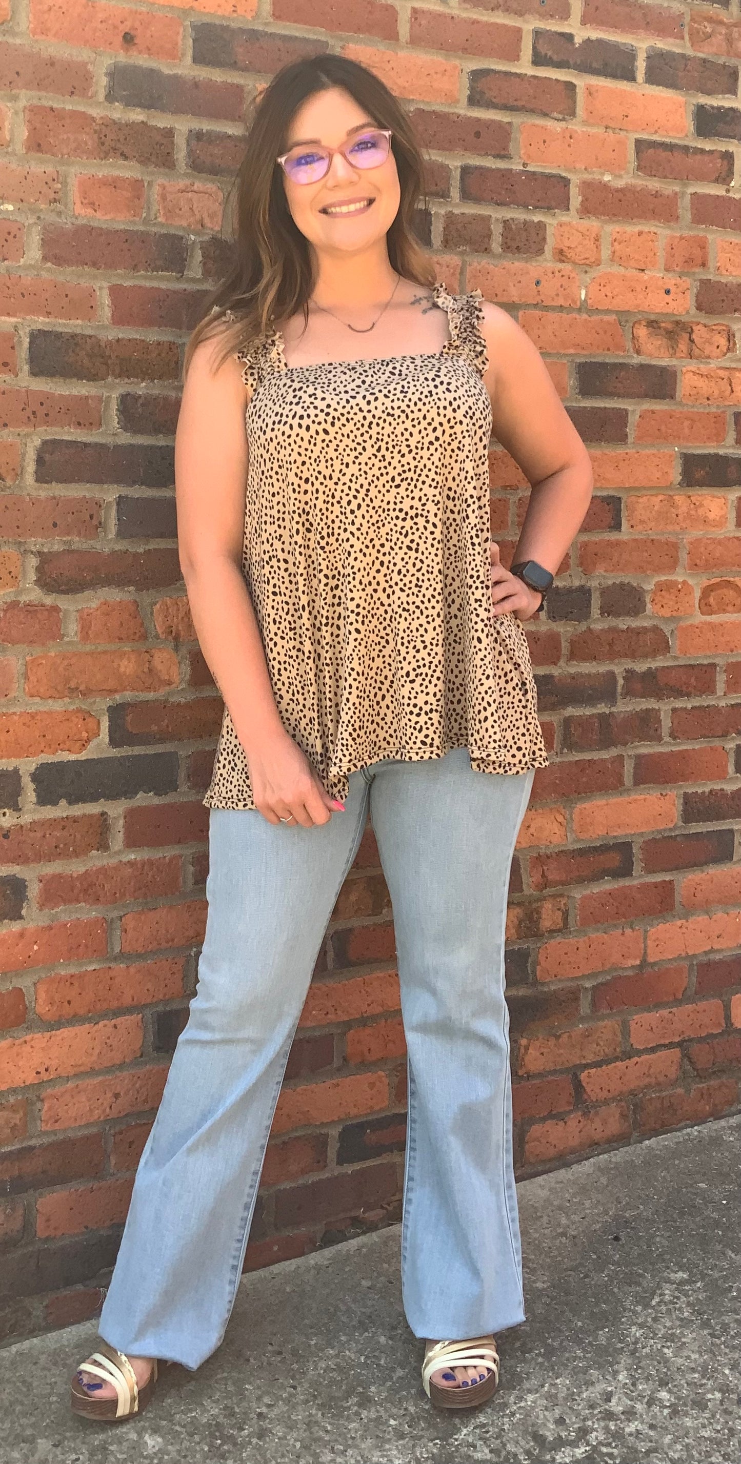 Leopard print sleeveless top