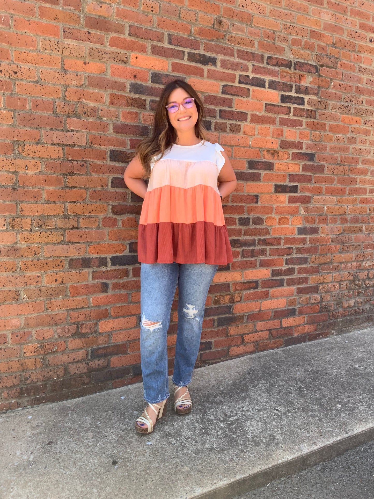 Tri colored top