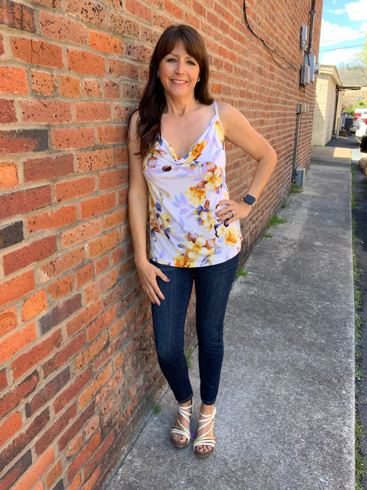 Floral Print Sleeveless Top