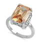 Bold Silver Ring With Champagne Gemstone