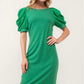Green Puff Sleeve Dress