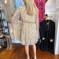 Gilli Beige Polka Dot Long Sleeve Dress