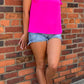 Solid Ruffle Cap Sleeve Top